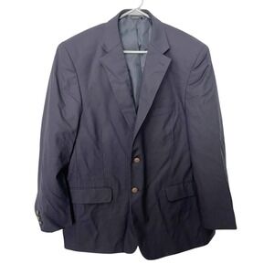 Meeting Street Mens 48 Regular Navy Blue Blazer Sport Coat Worsted Wool
